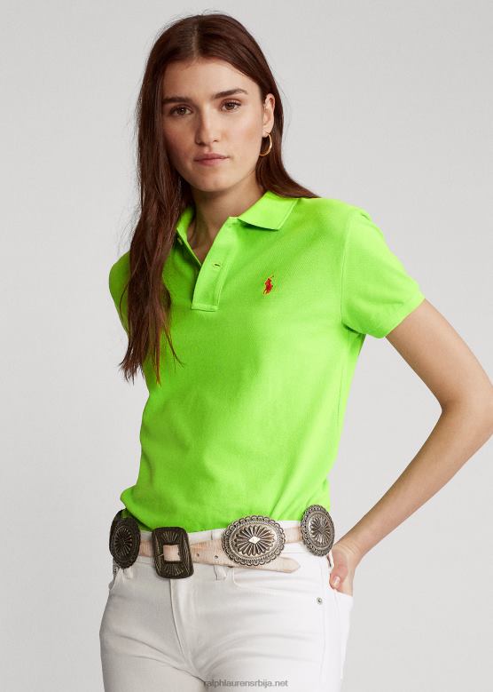 Жене Ralph Lauren мрежаста поло мајица класичног кроја V2V449222 киви лимете