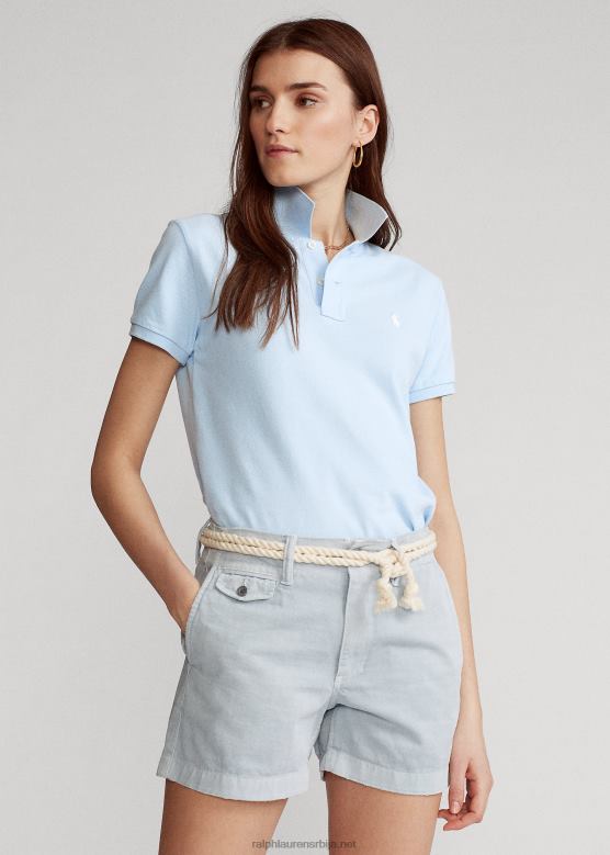 Жене Ralph Lauren мрежаста поло мајица класичног кроја V2V449228 канцеларијско плаво