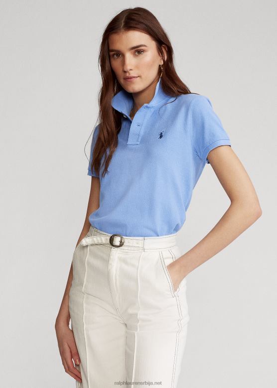 Жене Ralph Lauren мрежаста поло мајица класичног кроја V2V449231 лучко острво плаво