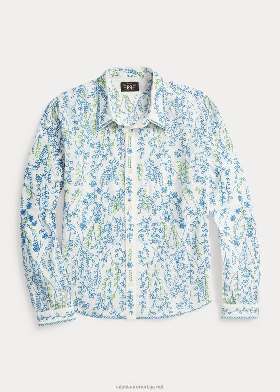 Жене Ralph Lauren памучна блуза са везеним цветовима V2V443644 крем/мулти