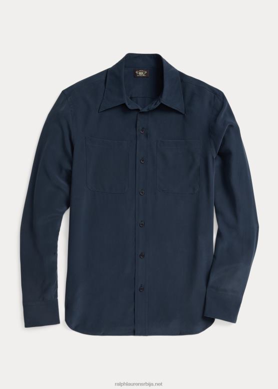 Жене Ralph Lauren блуза од свиленог крепа V2V443662 морнарица