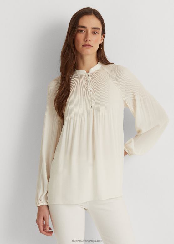Жене Ralph Lauren плисирана блуза од жоржета V2V444183 крема од маскарпонеа