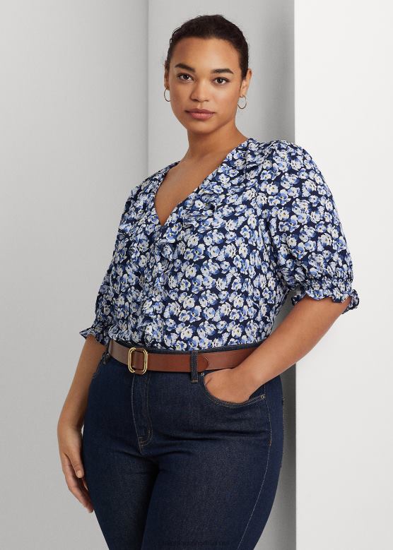 Жене Ralph Lauren блуза са цветним крепом V2V444666 плави мулти