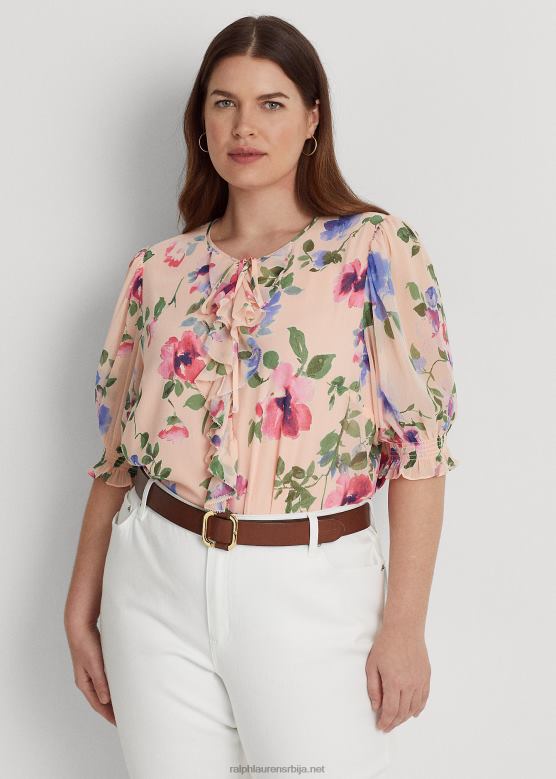 Жене Ralph Lauren блуза од жоржета са набораним цветовима V2V444697 розе мулти
