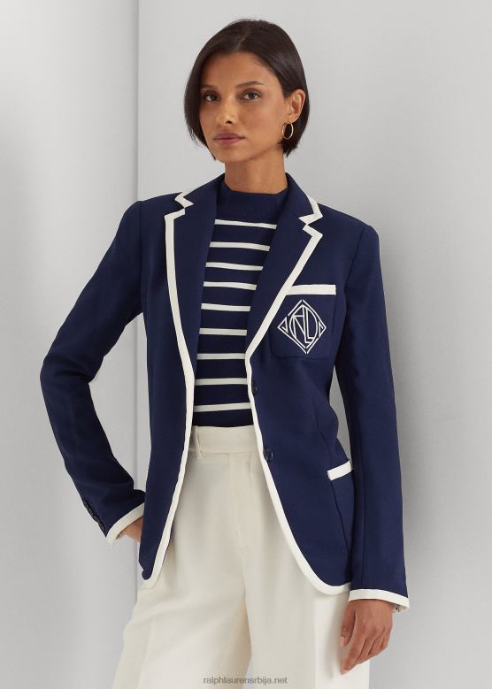 Жене Ralph Lauren двобојни џоржет блејзер V2V444400 рафинирани морнарско/крем