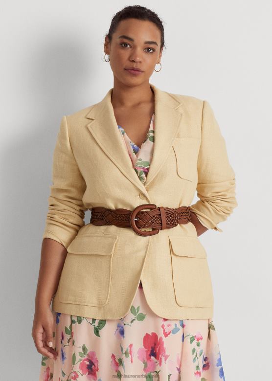 Жене Ralph Lauren ланени сако од рибље кости V2V444689 старинска крема