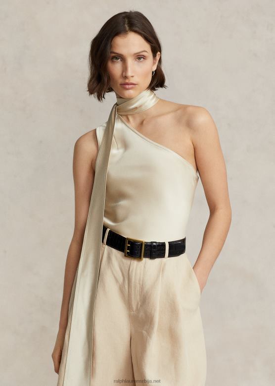 Жене Ralph Lauren сатенски горњи део са краватом на једно раме V2V442978 пролећно беж