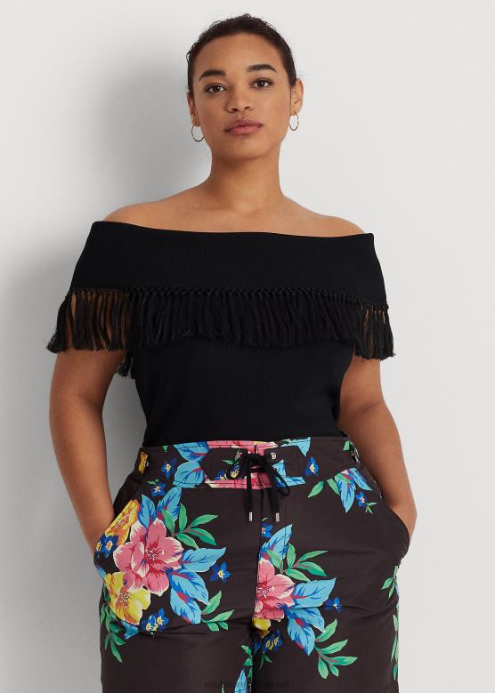 Жене Ralph Lauren врх са ресама од рамена V2V444536 црн