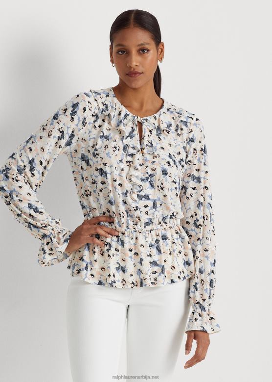 Жене Ralph Lauren џерсеј са цветним изрезом са базом V2V444435 плави мулти