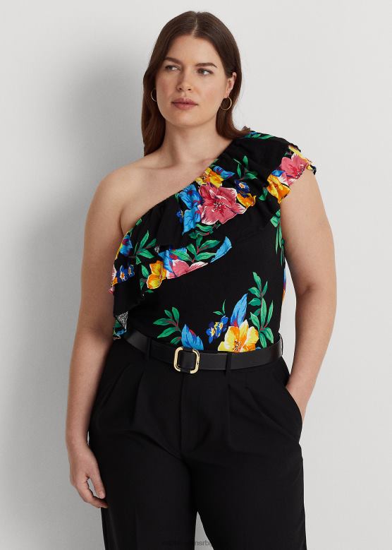 Жене Ralph Lauren мајица на једно раме са цветним дресом V2V444549 црни мулти