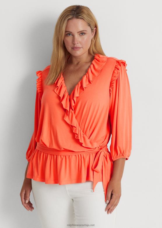 Жене Ralph Lauren опасан јерсеи пеплум топ V2V444786 портсиде цорал