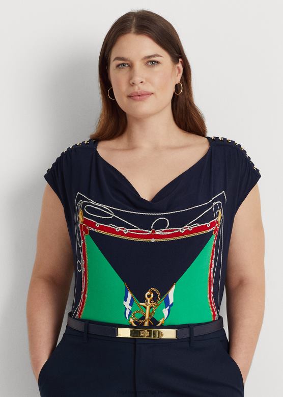 Жене Ralph Lauren мајица без рукава са штампом V2V444787 морнарско/зелена мулти