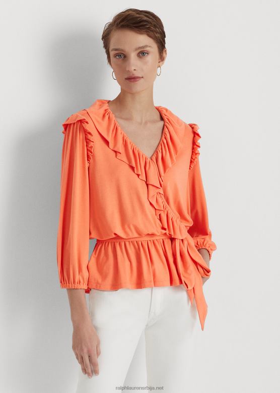 Жене Ralph Lauren опасан јерсеи пеплум топ V2V444859 портсиде цорал