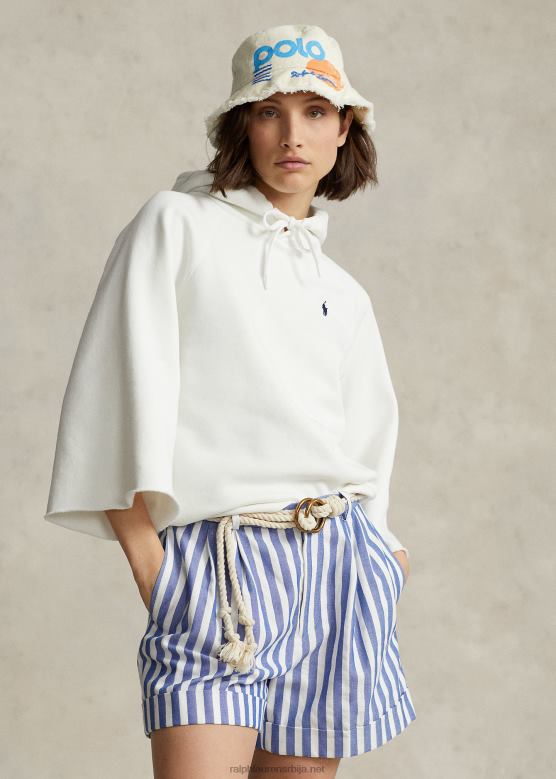 Жене Ralph Lauren дуксерица од флиса са одсеченим манжетнама V2V443068 палуба бела