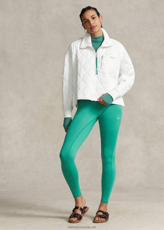 Жене Ralph Lauren превелики прошивени пуловер са полу патентним затварачем V2V443116 папир бели