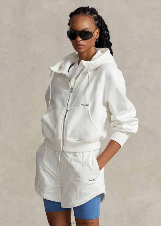 Жене Ralph Lauren дукс од флиса са пуним патентним затварачем V2V443123 папир бели