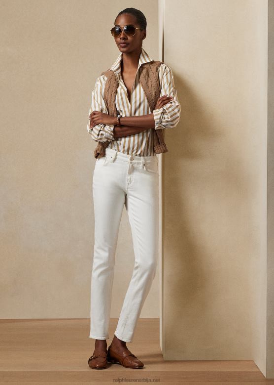 Жене Ralph Lauren 160 слим фармерке V2V449354 испран бело