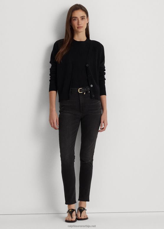 Жене Ralph Lauren уске фармерке са високим растом V2V444195 царство црно прање