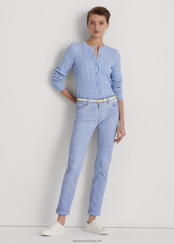 Жене Ralph Lauren обложене равне фармерке средњег раста V2V444369 шљунчано плаво прање