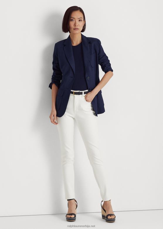Жене Ralph Lauren уске фармерке са високим растом V2V444391 бело прање