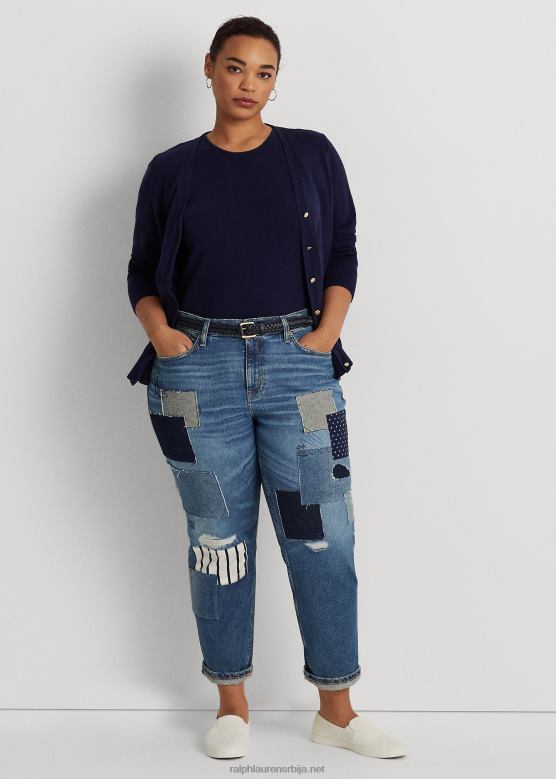 Жене Ralph Lauren пачворк опуштени сужени џинс V2V444677 тонирани сафир за прање