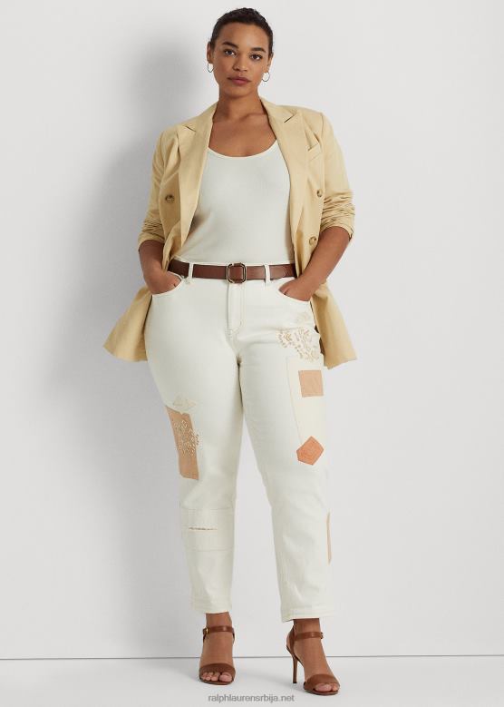 Жене Ralph Lauren пачворк опуштени сужени џинс V2V444773 крема за прање