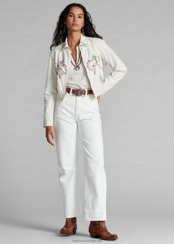 Жене Ralph Lauren хигх бои фит џинс V2V449142 прање белог камена