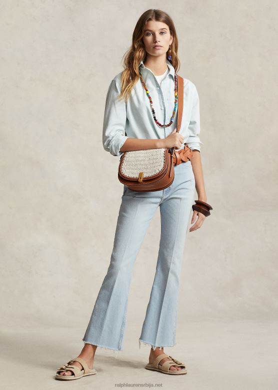 Жене Ralph Lauren Схарона Цроп фларе јеанс V2V449169 нееван васх