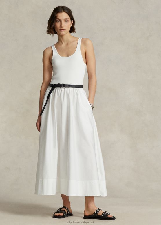 Жене Ralph Lauren скупљена хаљина са шиљком V2V442950 папир бели