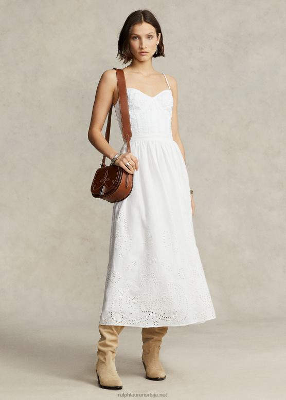 Жене Ralph Lauren ушица платнени бустиер V2V442992 бео