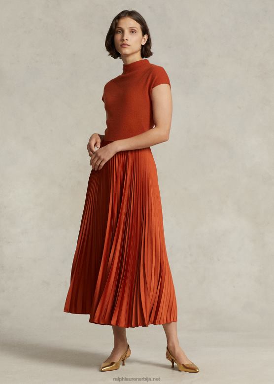Жене Ralph Lauren хибридна хаљина са плисираним изрезом V2V443205 рђа