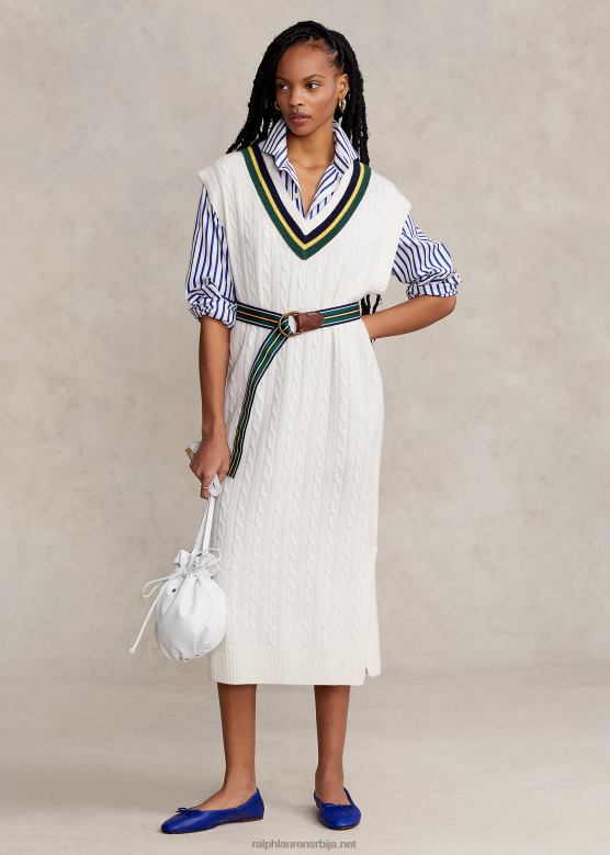 Жене Ralph Lauren миди џемпер од плетеног кабла V2V443285 крем мулти