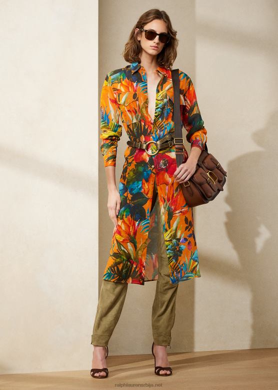 Жене Ralph Lauren сенеца дневна хаљина од ланеног воила V2V443579 наранџаста мулти