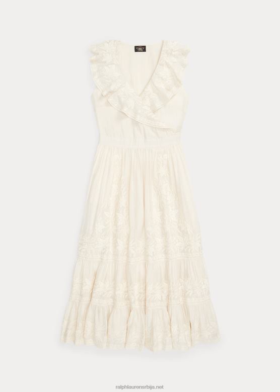 Жене Ralph Lauren везена памучно-свилена хаљина V2V443625 природни/крем