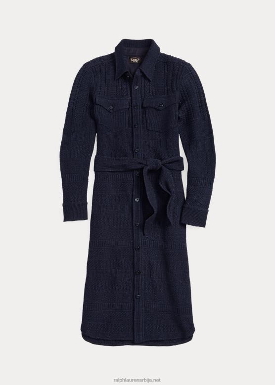Жене Ralph Lauren џемпер хаљина од вуне и памука V2V443676 морнарски хеатхер
