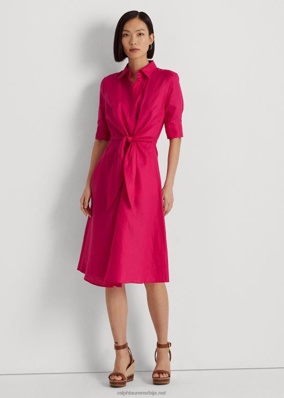Жене Ralph Lauren ланена кошуља са краватом V2V443840 спорт пинк