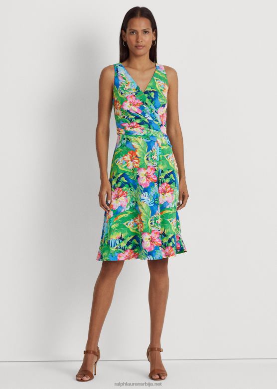 Жене Ralph Lauren хаљина без рукава са цветним дресом V2V443855 зелено/плаво мулти
