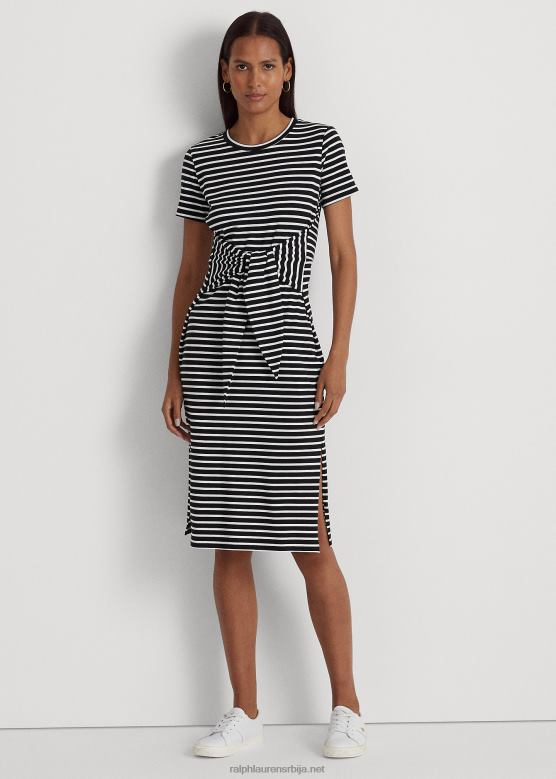 Жене Ralph Lauren Пругаста мајица са краватом са предње стране V2V443874 црно бели