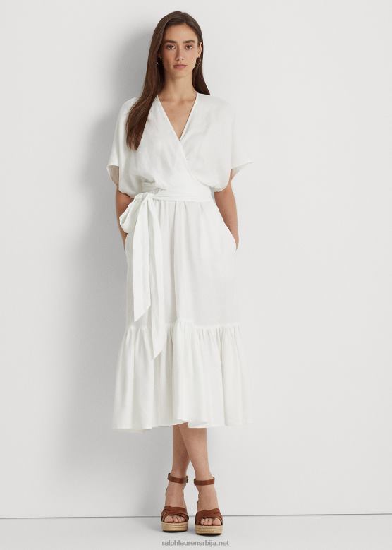 Жене Ralph Lauren хаљина у стилу платна са каишем V2V443887 бео