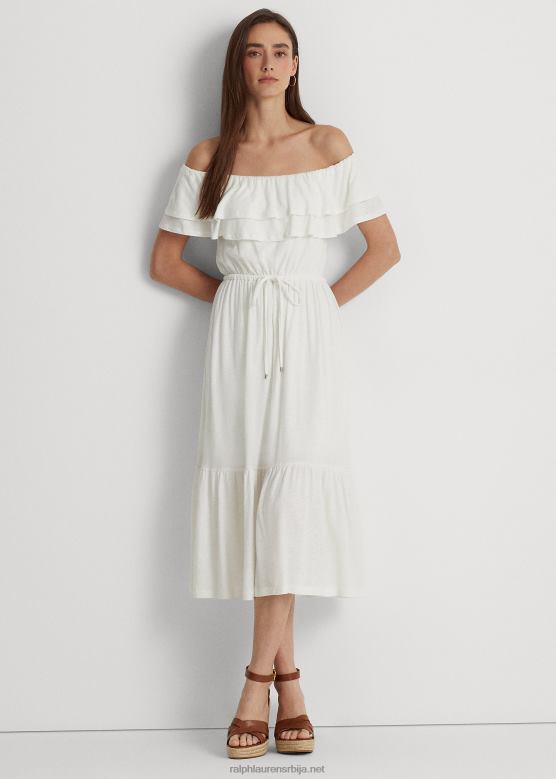 Жене Ralph Lauren хаљина са отвореним раменима од дреса V2V443905 бео