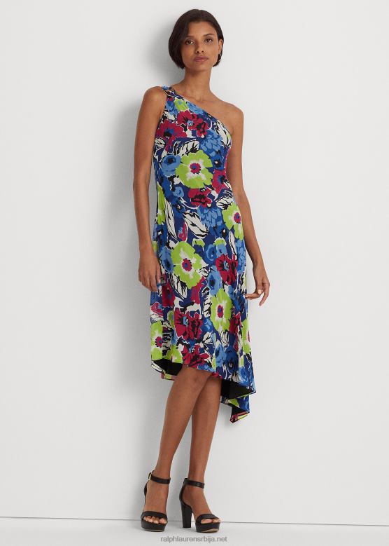 Жене Ralph Lauren цветна хаљина од жоржета на једно раме V2V443924 плаво/зелено мулти