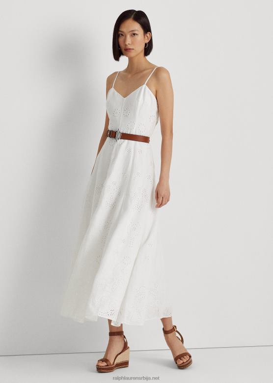 Жене Ralph Lauren ланена хаљина са ушицом извезена V2V443927