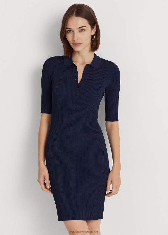 Жене Ralph Lauren плетена поло џемпер хаљина V2V443978 префињена морнарица