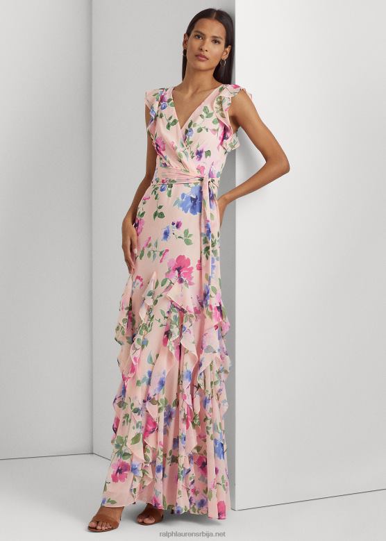 Жене Ralph Lauren цветна хаљина од жоржета са воланима V2V444062 розе мулти