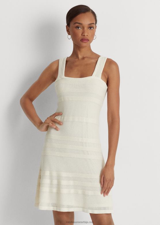 Жене Ralph Lauren пругаста плетена хаљина без рукава V2V444086 крема од маскарпонеа