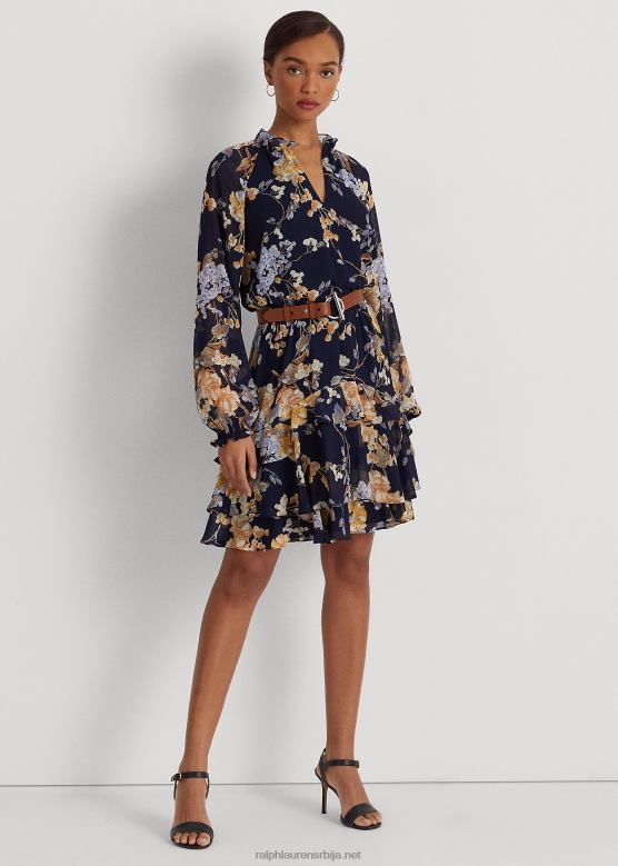 Жене Ralph Lauren хаљина од жоржета са цвјетним каишем V2V444094 морнарица мулти