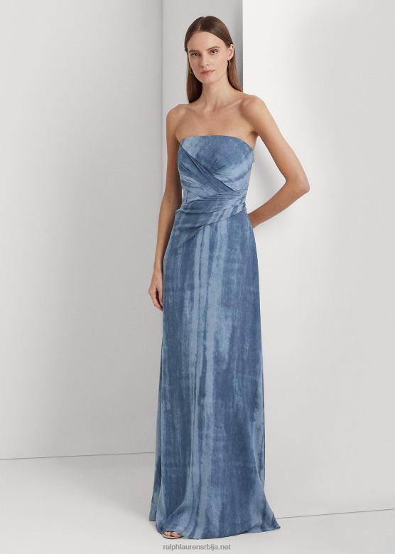 Жене Ralph Lauren хаљина без нараменица од жоржета са тие-дие принтом V2V444117