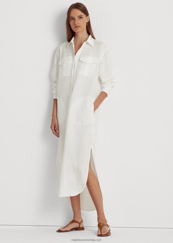 Жене Ralph Lauren кошуља од мешавине лана V2V444360 бео