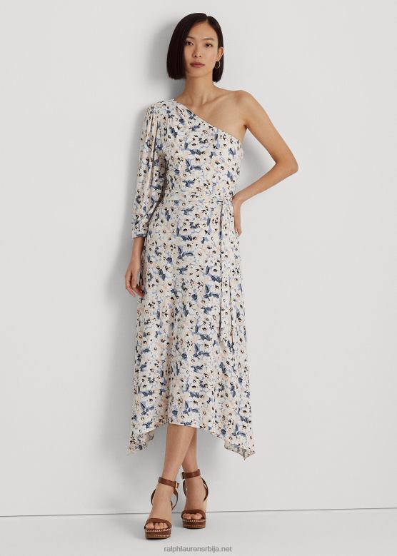 Жене Ralph Lauren хаљина на једно раме са растезљивим цветним дресом V2V444426 плави мулти