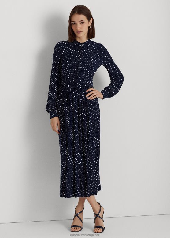 Жене Ralph Lauren кошуља од растезљивог дреса на точкице V2V444446 морнарско/крем